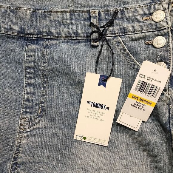 Wallflower Stretch Blue Jean Overall Shorts Shortalls Medium #S - Picture 5 of 5
